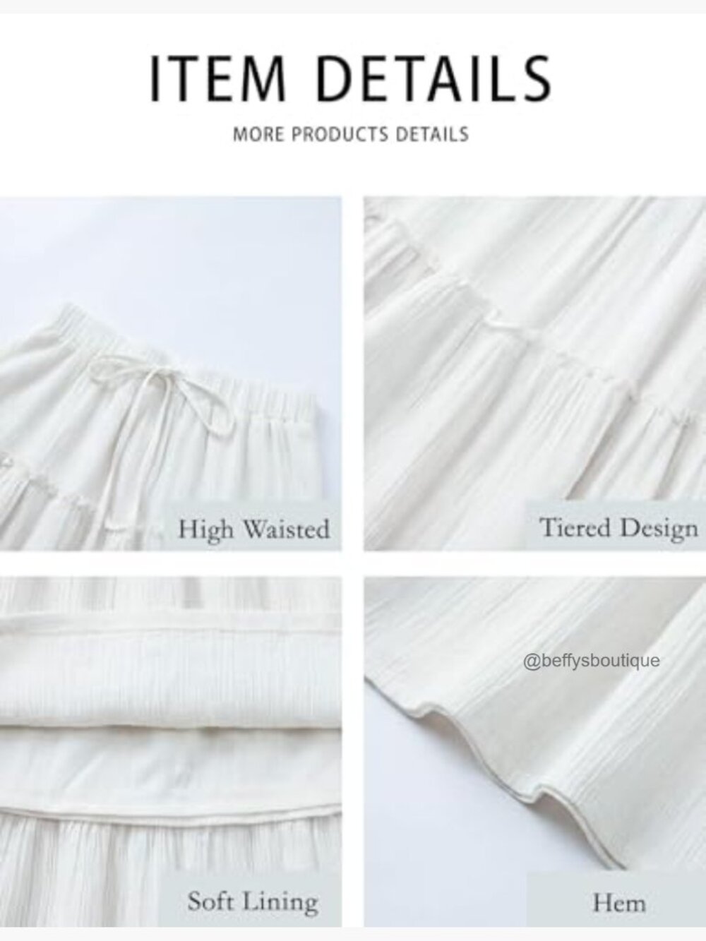 Boho Flowy Ruffle Tiered High Waisted A-Line Maxi Skirt - Picture 4 of 7